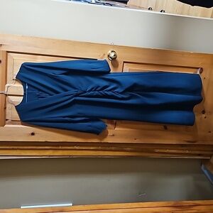 Zara Dark Teal Long Sleeve Midi Dress